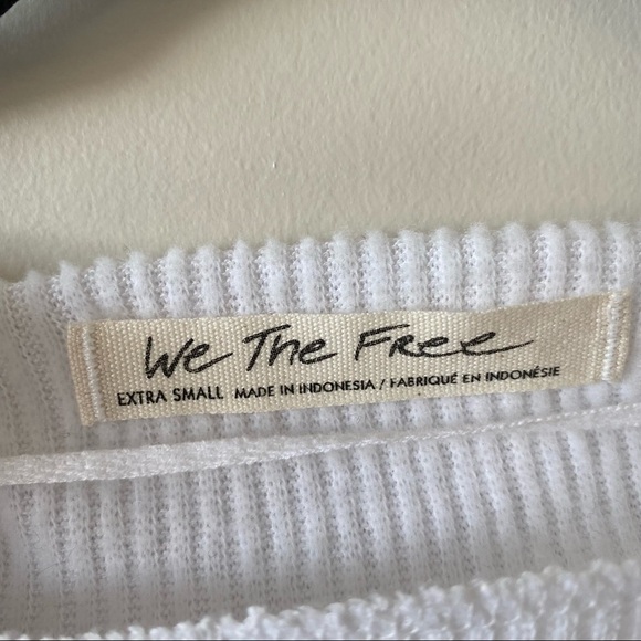 Nwt-Free People Main Squeeze White Ribbed Sweater - Picture 8 of 8